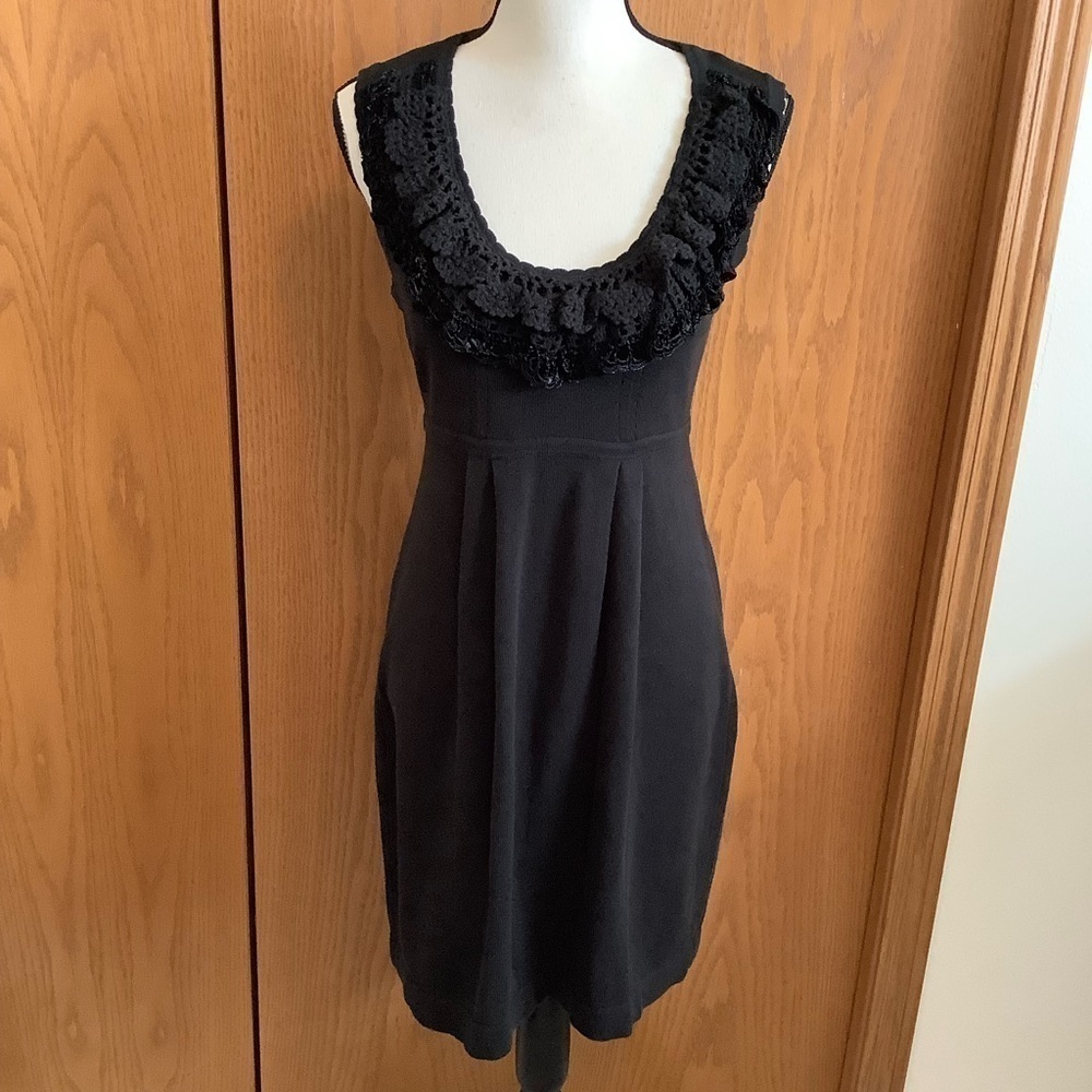 NWT Nanette Lepore Black Rose Bud Empire Sleeveless Dress Sz-S